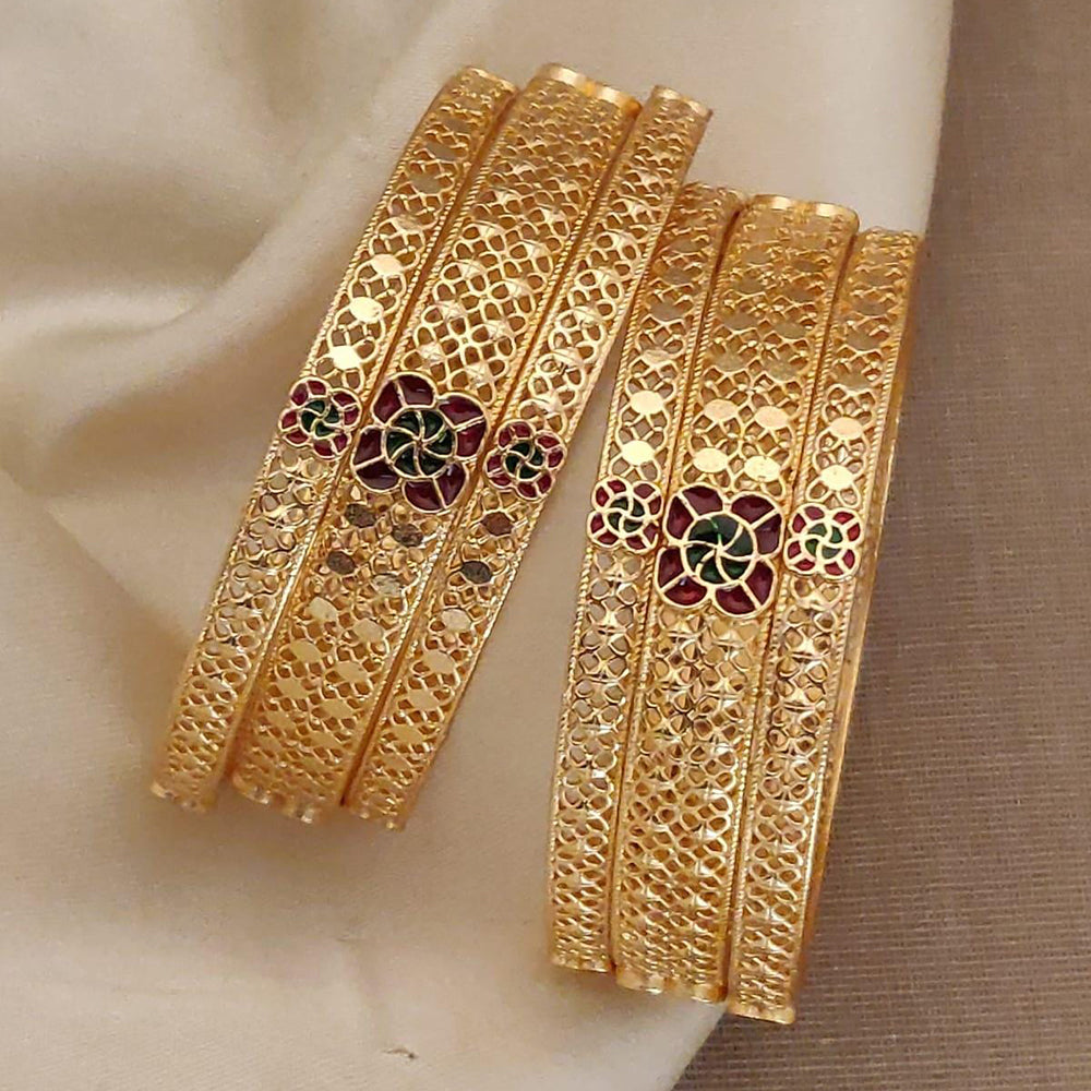 H K Fashion Premium Quality Dailywear Studded Microgold Bangles