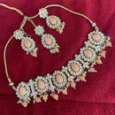 India Art Gold Plated Kundan Stone Necklace Set