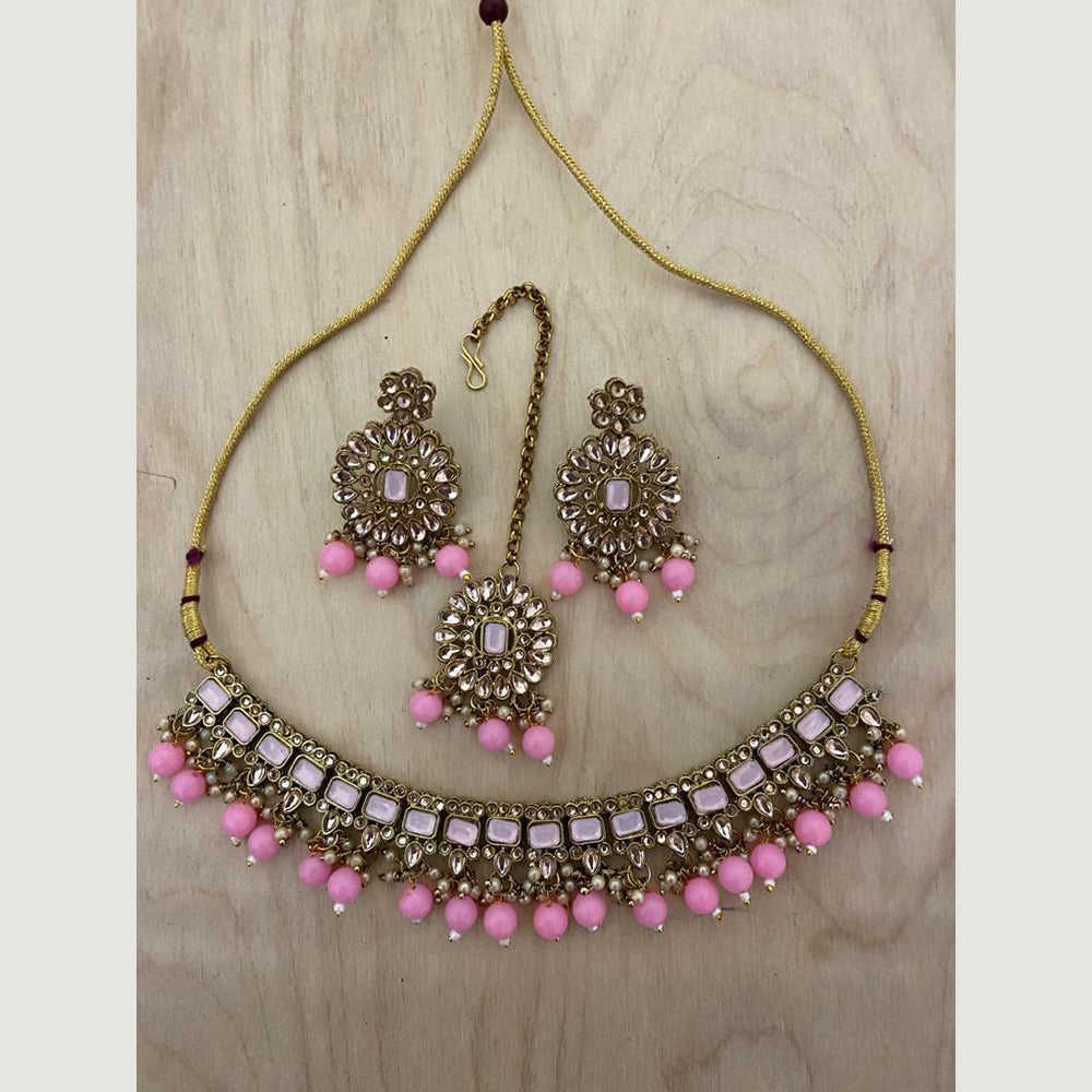 India Art Gold Plated Crystal Stone Necklace Set