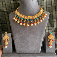 India Art Gold Plated Kundan Necklace Set