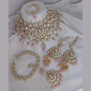 India Art Gold Plated Kundan and Beads Necklace Set