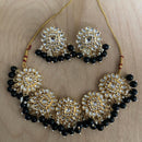 India Art Gold Plated Kundan Stone And Beads Necklace Set
