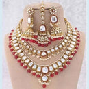 India Art Gold Plated Kundan Stone And Pearls Necklace Set