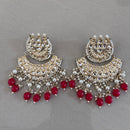 India Art Gold Plated Kundan Stone And Beads Dangler Earrings