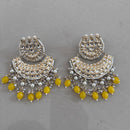 India Art Gold Plated Kundan Stone And Beads Dangler Earrings