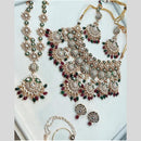 India Art Gold Plated Kundan Stone And Meenakari Semi Bridal Set