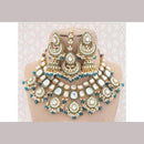 India Art Gold Plated Kundan Stone And Beads Necklace Set