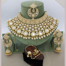 India Art Gold Plated Kundan Stone And Beads Choker Necklace Set