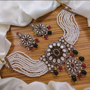 India Art Gold Plated Kundan And Pearl Choker Necklace Set