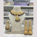 India Art Gold Plated Kundan And Beads Necklace Set