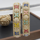 India Art Gold Plated Crystal And Austrian Stone Bangles Set