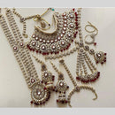 India Art Gold Plated Kundan Stone And Beads Bridal Set
