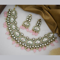 India Art Gold Plated  Kundan Stone And Beads  Necklace Set