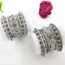 India Art Oxidised Plated Tradition With Attitude Pota Stone Bangle Set 