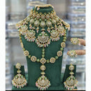 India Art Royal Kundan Stone And Pearl Meenakari Semi Bridal Necklace set