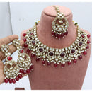 India Art Designer Kundan Stone Pearl And Beads Necklace Set
