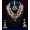 India Art Ethnic Kundan Stone Beaded And Pearl Necklace Set