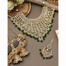 India Art Ethnic Kundan Stone Beaded And Pearl Necklace Set
