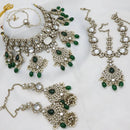 India Art Royal Kundan Stone And Pearl Semi Bridal Necklace set