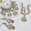 India Art Royal  Pearl Kundan Stone Pearl And Beads Semi Bridal Necklace Set