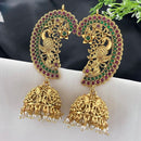 India Art Royal Pota Stone Pearl Jhumki Earrings