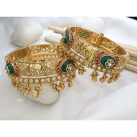 India Art Royal Pota Stone Openable Bangles Set