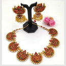 India Art Premium  Pota Stone And Pearl Necklace Set