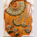 India Art Gold Plated Kundan Stone And Meenakari Beads Bridal Set