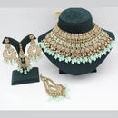 India Art Elegant Crystal Stone And Beads Choker Neckalce Set