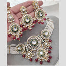 Sai Fashion Elegant Kundan Stone And Beads Choker Necklace Set