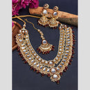 Sai Fashion Elegant Kundan Stone And Beads Necklace Set