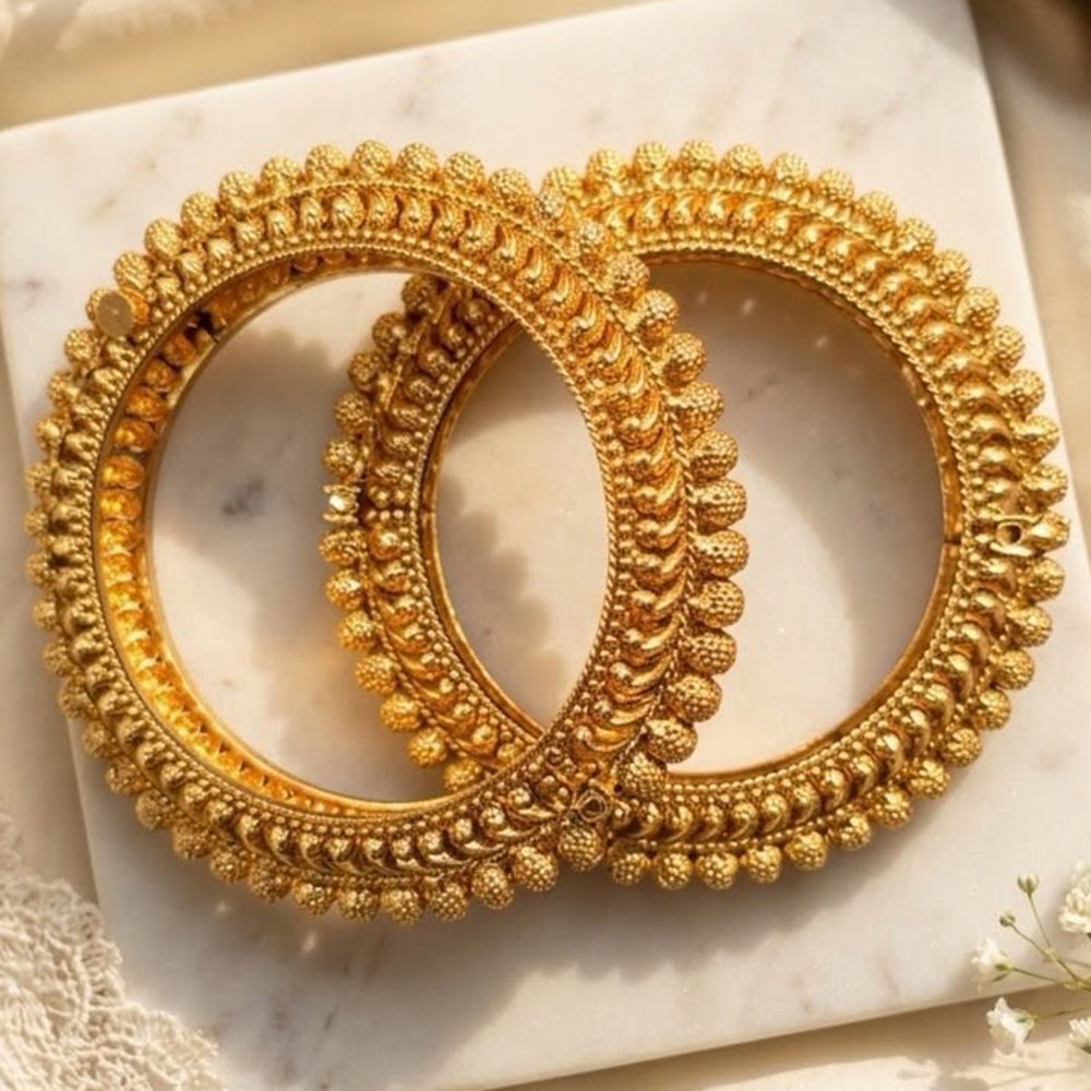 India Art Royal Gold Plated Openable Designer Bangles Set