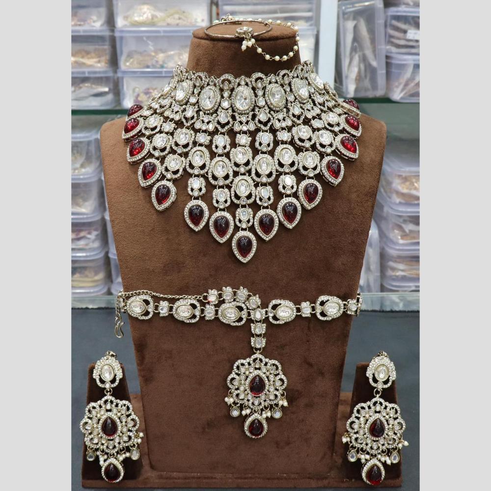 Sai Fashion Designer Kundan And Beads Semi-Bridal Necklace Set