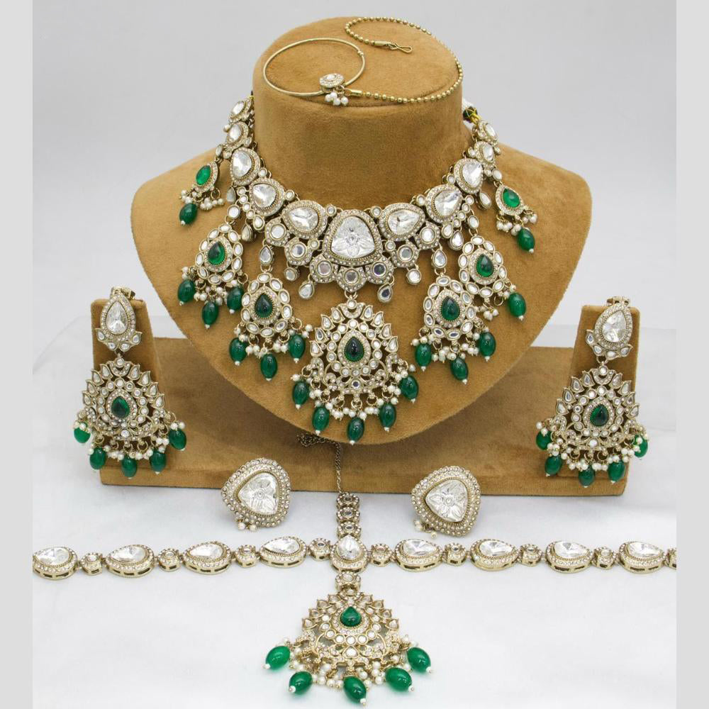 Sai Fashion Designer Kundan And Beads Semi-Bridal Necklace Set