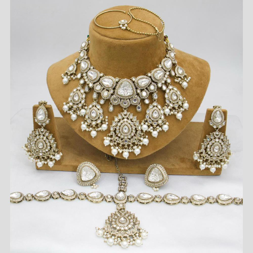 Sai Fashion Designer Kundan And Beads Semi-Bridal Necklace Set