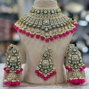 India Art Classic Kundan Stone And Pearl Meenakari Choker Necklace Set for Women