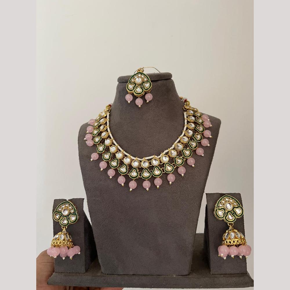 India Art Classic Kundan Stone Pearl And Beads Necklace Set 