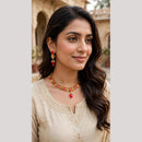 India Art Classic Pota Stone Pearl And Beads Necklace Set