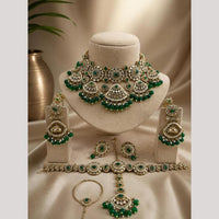 India Art Royal Kundan Stone And Pearl Semi Bridal Necklace set