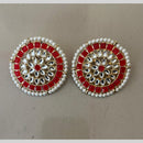 India Arts Pota Stone And Pearl Classic Stud Earrings (Pack of 3) (Pack of 3)