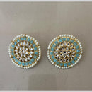 India Arts Pota Stone And Pearl Classic Stud Earrings (Pack of 3) (Pack of 3)