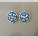 India Arts Meenakari Kundan Stone And Pearl Classic Stud Earrings (Pack of 3) (Pack of 3)