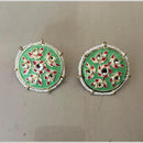 India Arts Meenakari Kundan Stone And Pearl Classic Stud Earrings (Pack of 3) (Pack of 3)