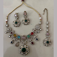 India Art Premium Pota Stone And Beads Traditional Necklace Set