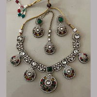 India Art Premium Pota Stone And Beads Traditional Necklace Set
