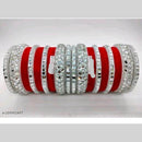 Pooja Bangles Silver Plated Velvet Bangles Set