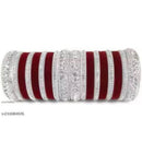 Pooja Bangles Silver Plated Velvet Bangles Set
