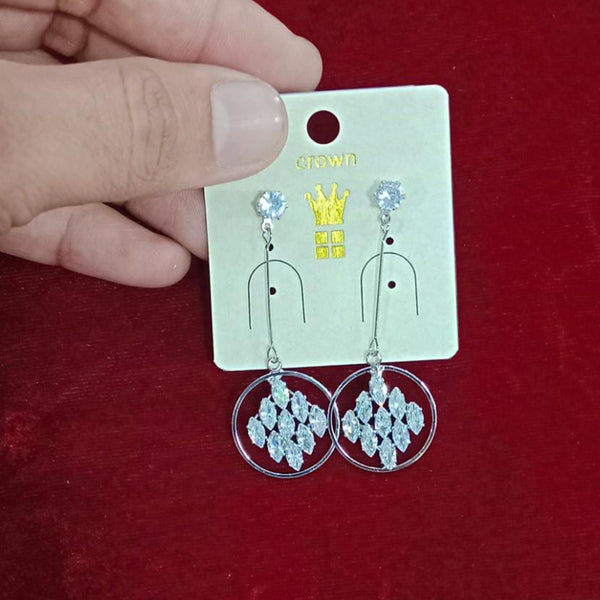 Pooja Bangles Silver Plated Dangler Earrings