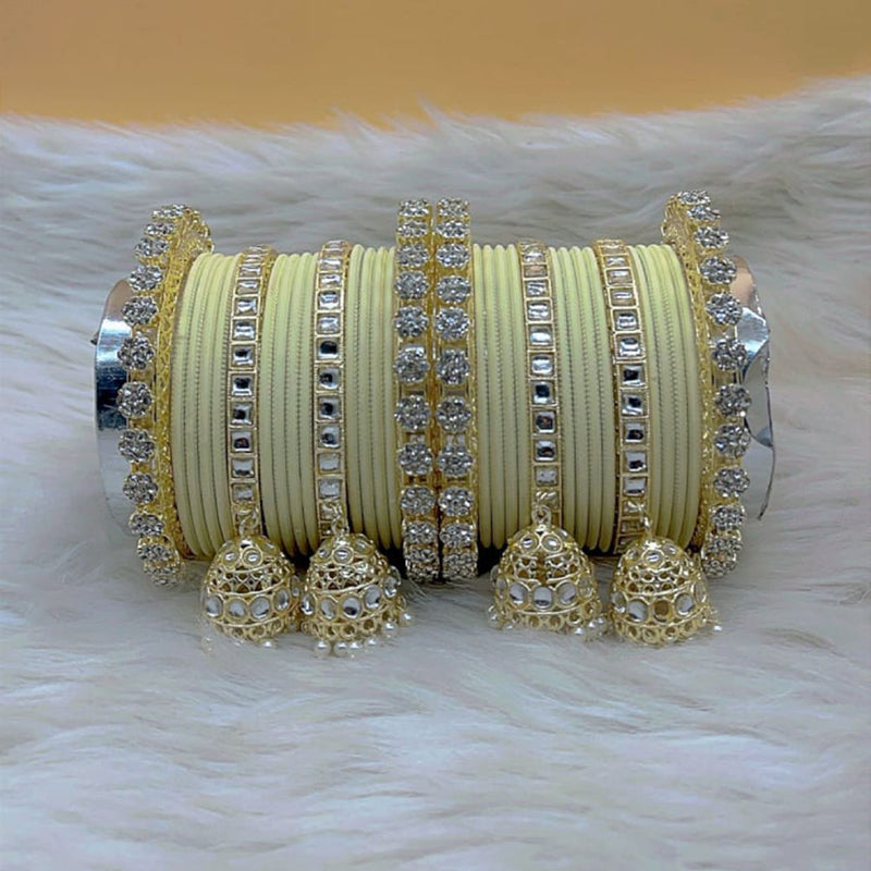 Pooja Bangles Gold Plated Kundan Stone Bangles Set