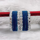 Pooja Bangles Sliver Plated  Mirror And Velvet Bangles Set